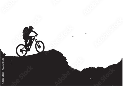 silhouette of a cyclist