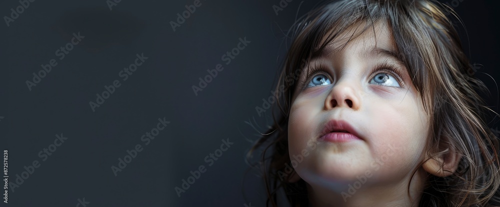 A Child Looks Forward In Surprise, Her Eyes Wide With Wonder And Curiosity,High Resolution, Ultra HD A Child Looks Forward In Surprise, Her Eyes Wide With Wonder And Curiosity,High Resolution, Ultra HD