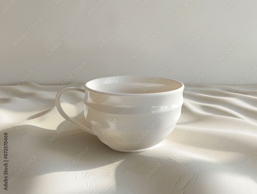 Smooth white ceramic cup texture with a glossy finish Smooth white ceramic cup texture with a glossy finish
