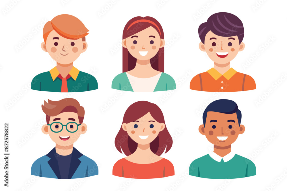 set of confident people avatar vector illustration set of confident people avatar vector illustration