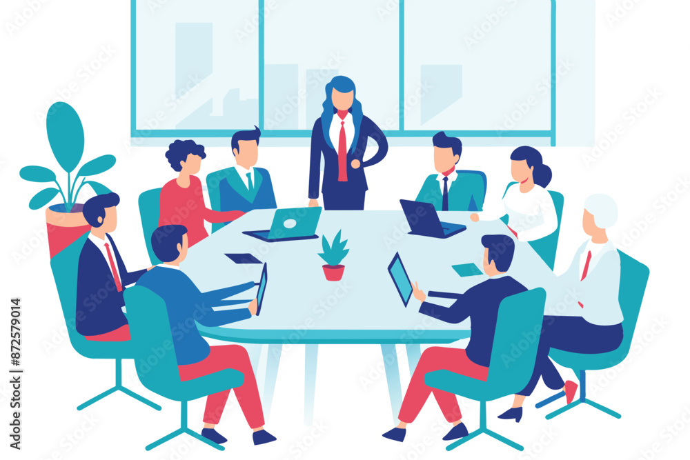 Office meeting room, business concept vector illustration Office meeting room, business concept vector illustration