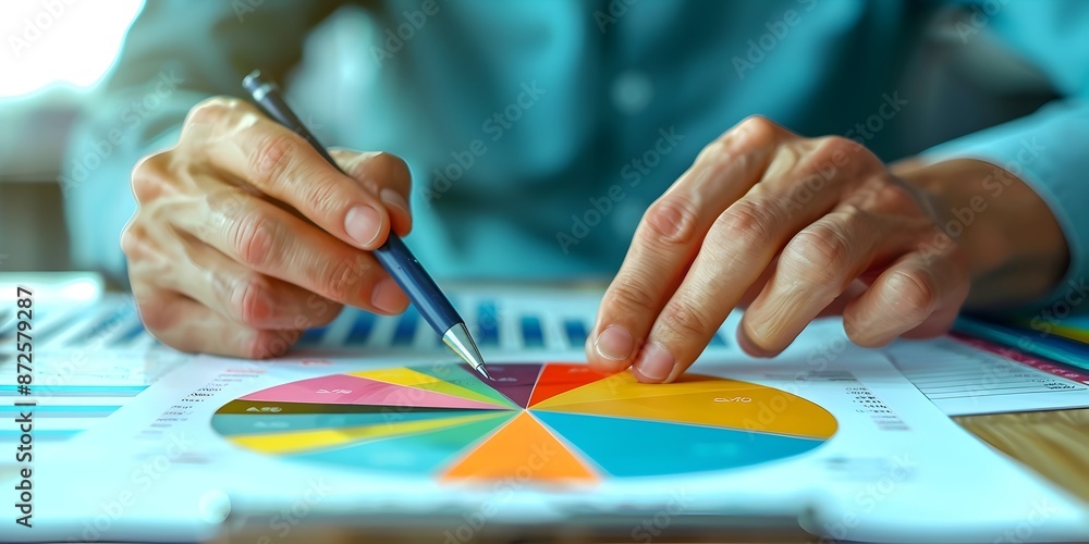 Obraz premium Financial Advisor Using Pie Chart to Explain Asset Allocation in Digital
