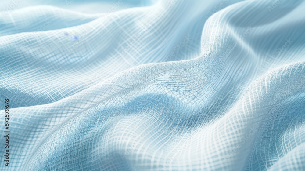 Soft pastel blue fabric texture with a light weave Soft pastel blue fabric texture with a light weave