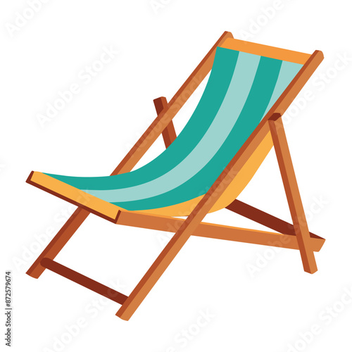deck chair minimal design vector