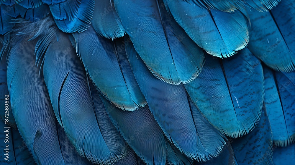 Blue hawk feathers showcasing intricate details, suitable for background or texture use. Blue hawk feathers showcasing intricate details, suitable for background or texture use.