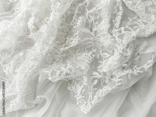 Subtle white lace texture with a delicate pattern