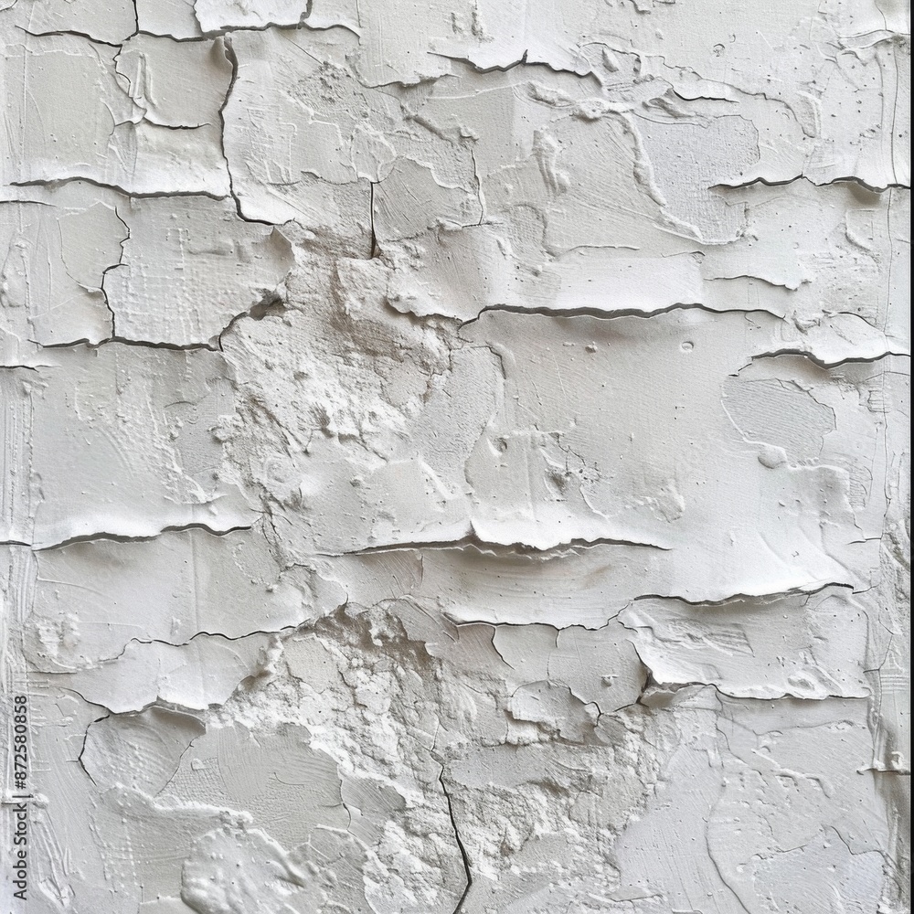 Obraz premium Subtle white plaster wall texture with a rough finish