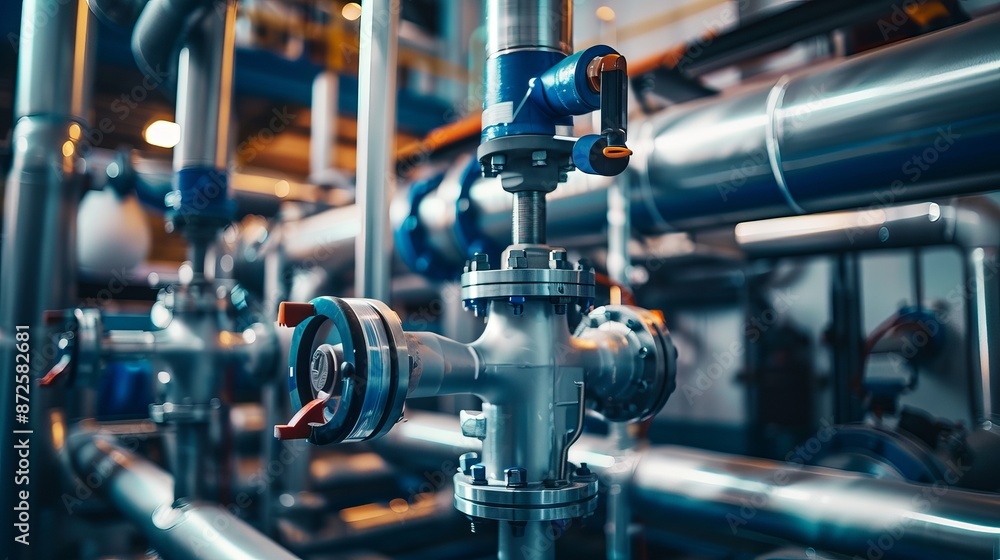 An industrial workshop featuring a metal and PVC pipe work system, essential for the efficient operation and management of factory processes. An industrial workshop featuring a metal and PVC pipe work system, essential for the efficient operation and management of factory processes.