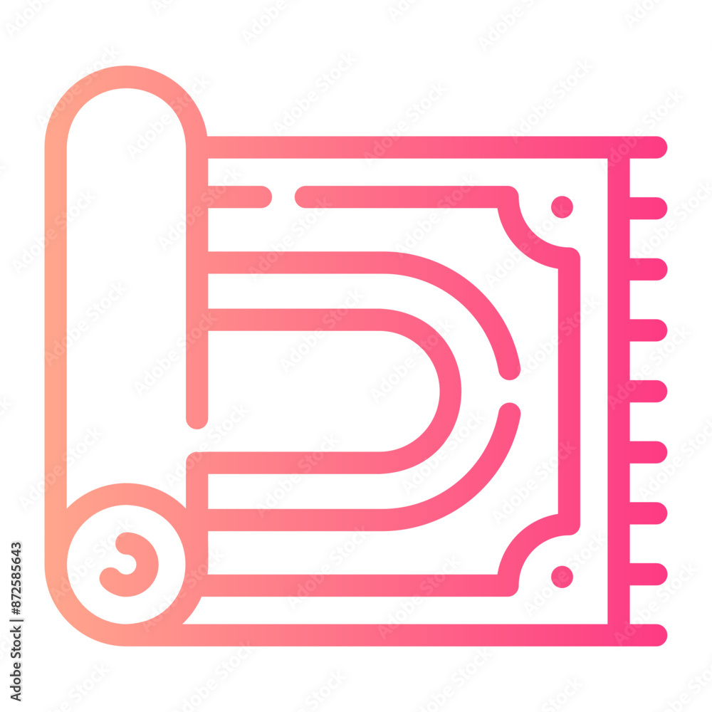 carpet Line Gradient Icon carpet Line Gradient Icon
