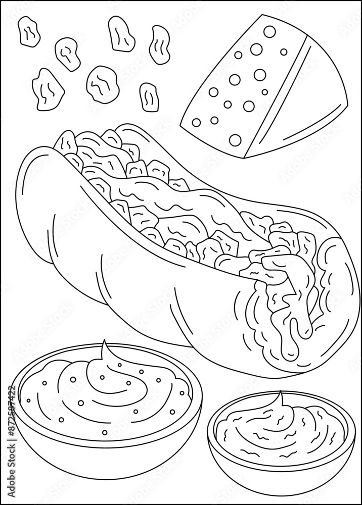 philly food dish coloring book page philly food dish coloring book page