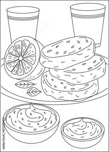 crab food dish coloring book page