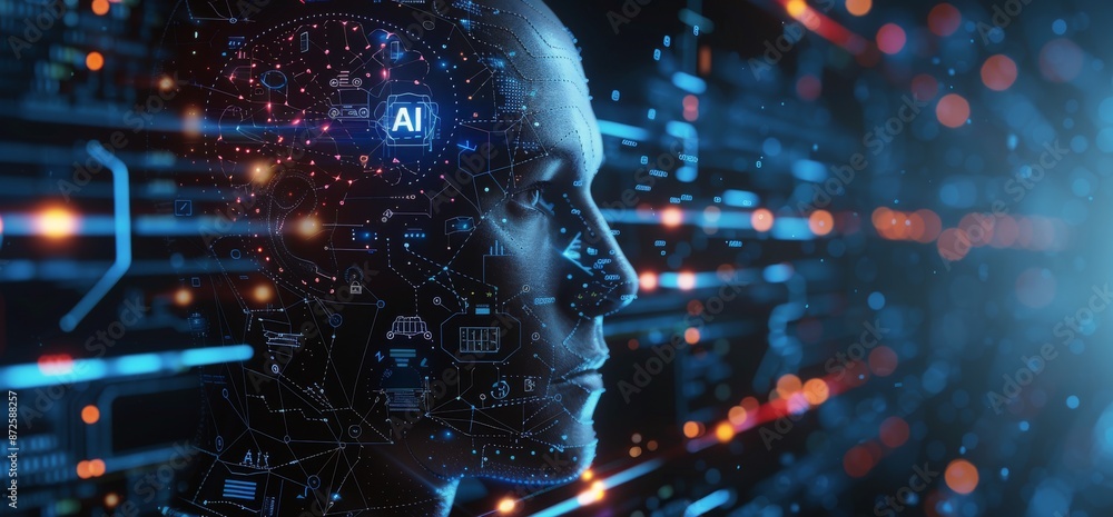 Digital Representation Of A Human Face With AI Technology Digital Representation Of A Human Face With AI Technology
