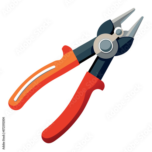 Vector illustration of pliers on white