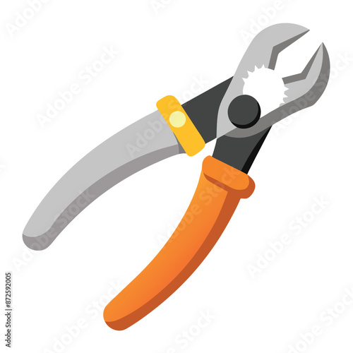 Vector illustration of pliers on white