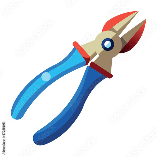 Vector illustration of pliers on white