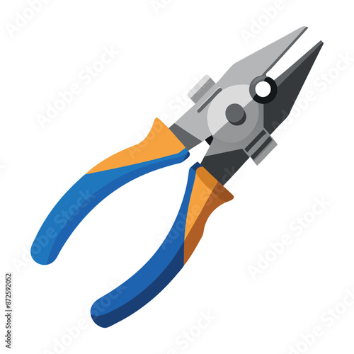 Vector illustration of pliers on white