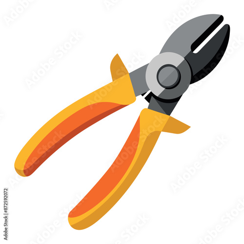 Vector illustration of pliers on white