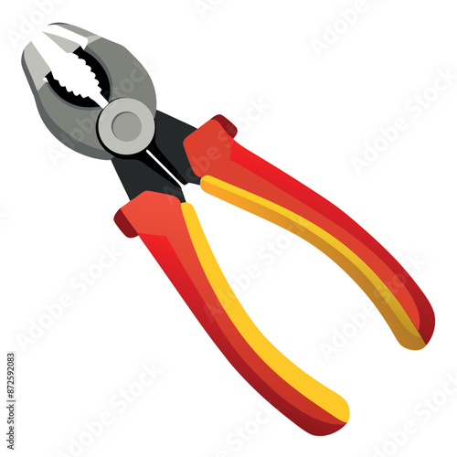 Vector illustration of pliers on white