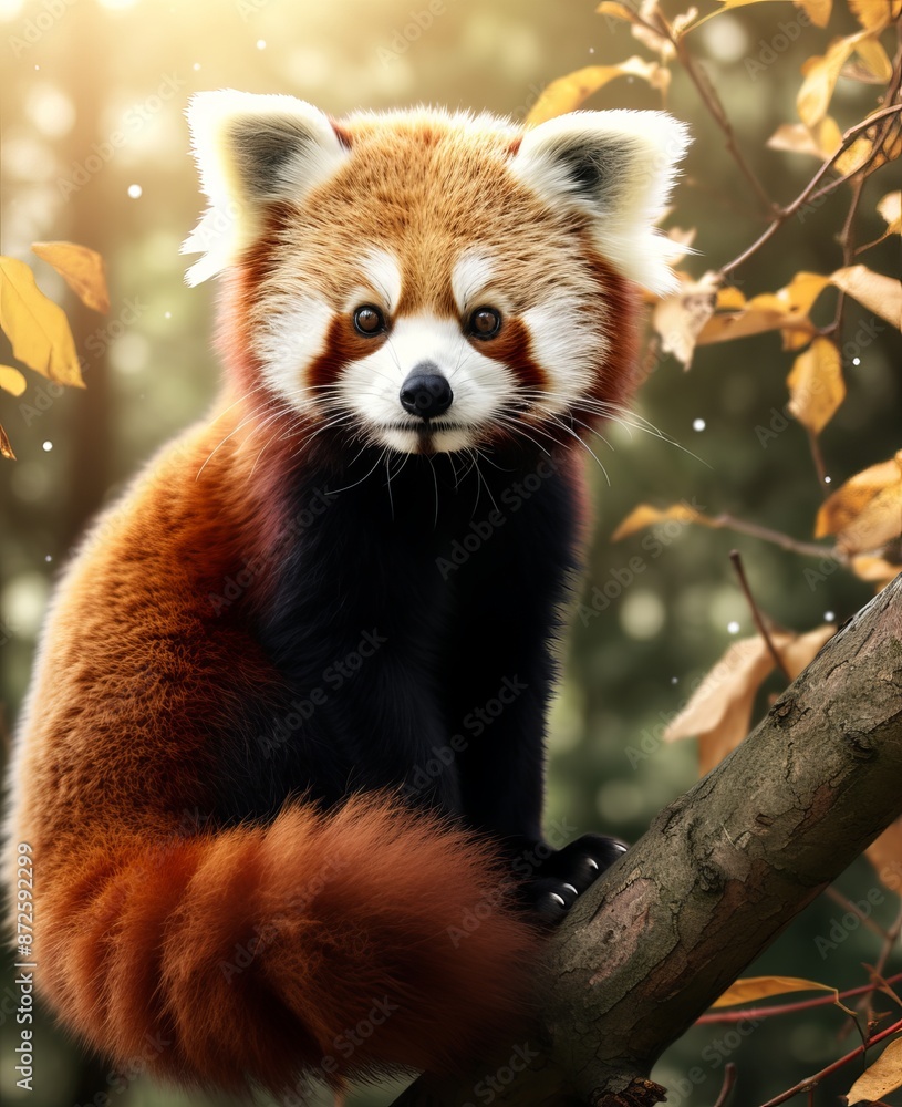 Majestic Red Panda in Autumn Light Majestic Red Panda in Autumn Light