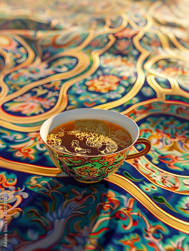 Tea freshly brewed in a cup. Tea freshly brewed in a cup.