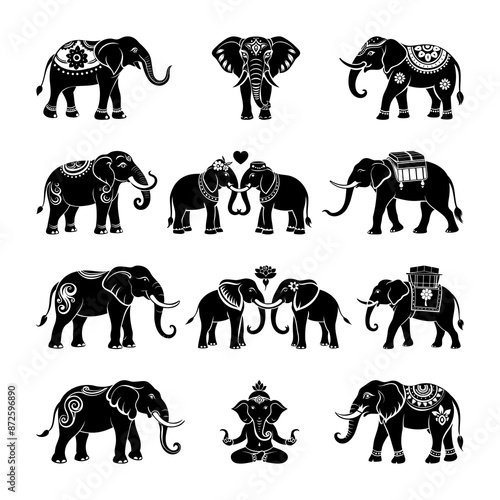 Photography Elephant Silhouettes High Quality Ornament Inspired Collection 001