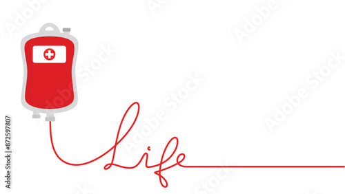 Blood transfusion shaped life word for blood donation campaign