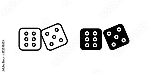 Dice icon set. Casino Symbol. Game dice sign. for mobile concept and web design. vector illustration on white background