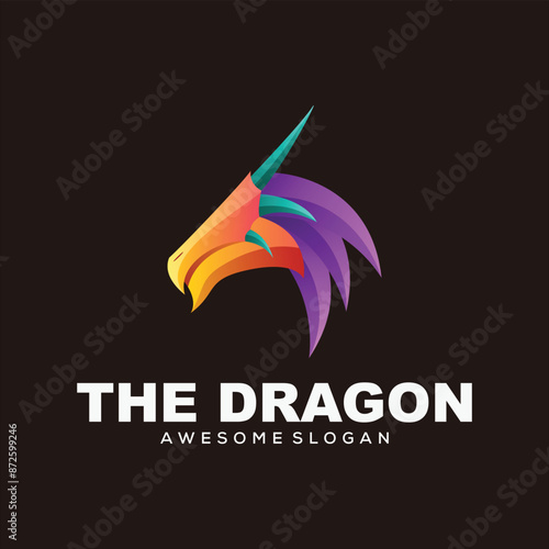 dragon logo mascot vector design