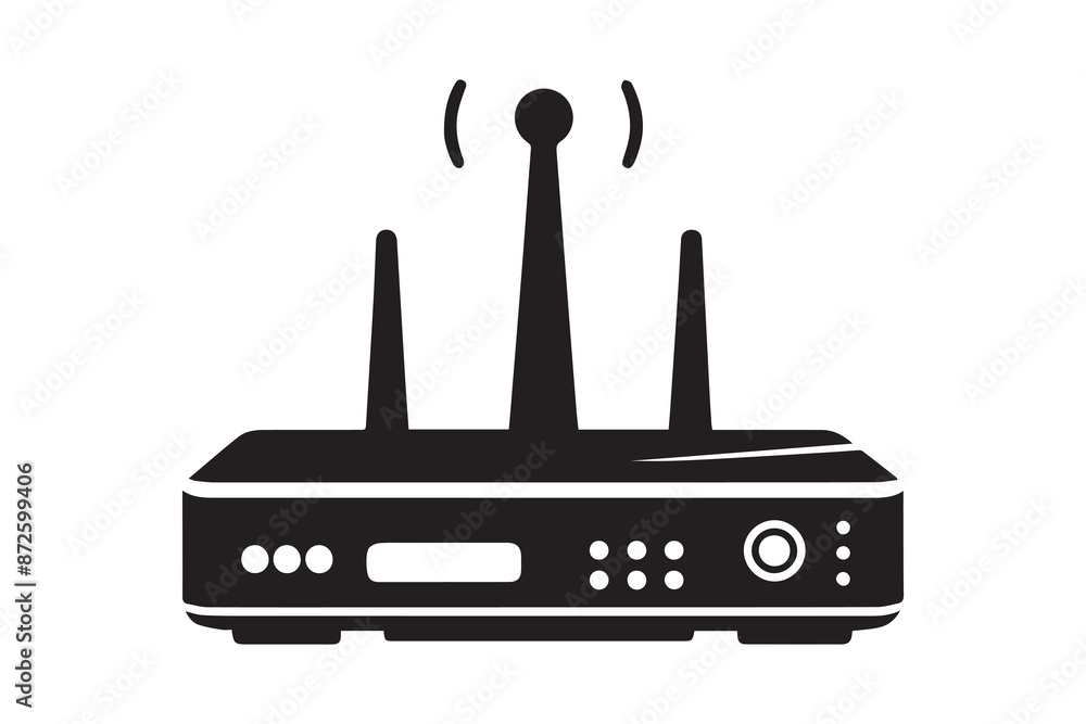 Wi-Fi Router Icon silhouette Vector Illustration art Wi-Fi Router Icon silhouette Vector Illustration art