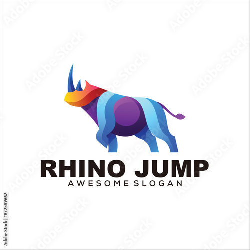 rhino logo mascot vector design