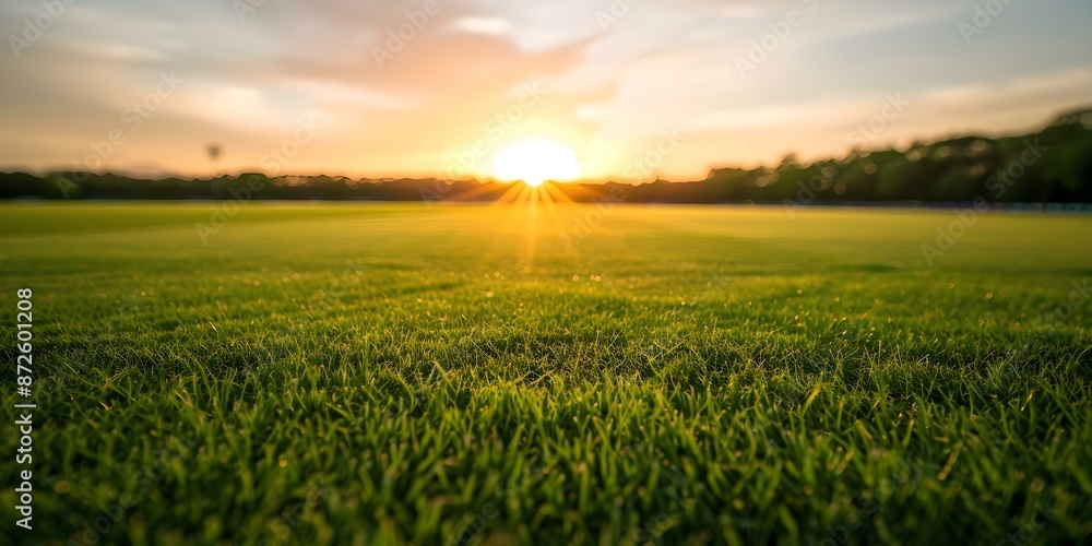 Beautiful Sunset Setting for an Ongoing Cricket Match in a Picturesque Field. Concept Sunset Photoshoot, Cricket Action Shots, Nature Background, Sports Photography Beautiful Sunset Setting for an Ongoing Cricket Match in a Picturesque Field. Concept Sunset Photoshoot, Cricket Action Shots, Nature Background, Sports Photography