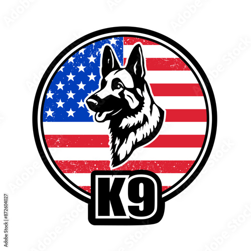 Cuadro en lienzo k9 police team chevron vector illustration