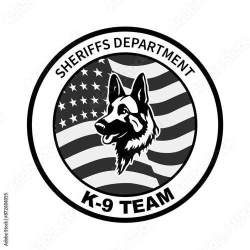 k9 police team chevron vector illustration