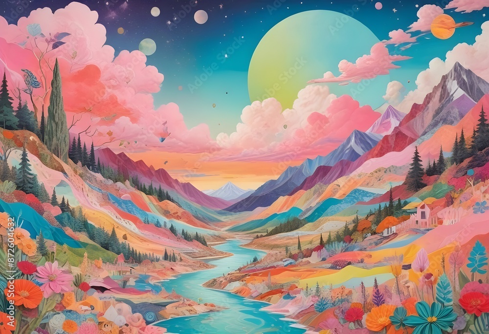 dreamlike colorful landscape dreamlike colorful landscape