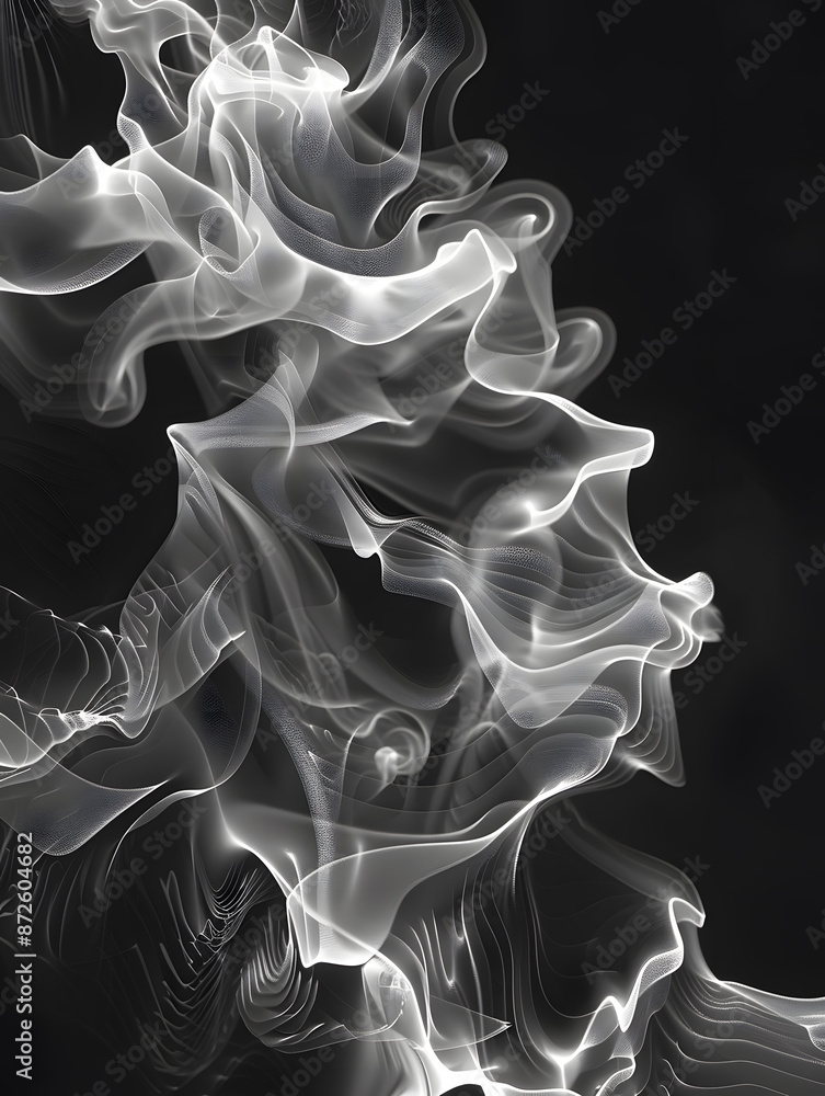 Fototapeta premium Abstract white smoke or steam swirls