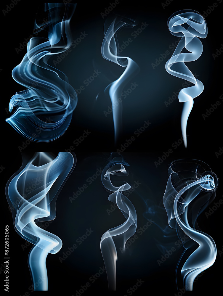 Fototapeta premium Abstract white smoke or steam swirls