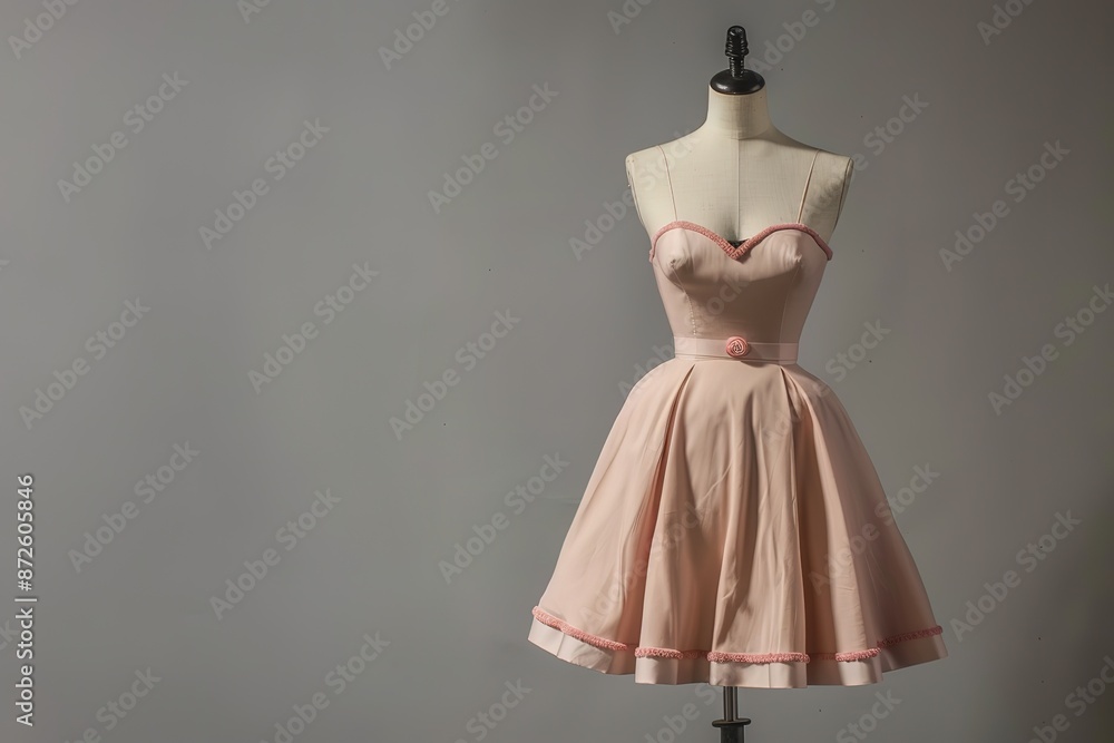 Elegant female clothing on mannequin in light background Elegant female clothing on mannequin in light background