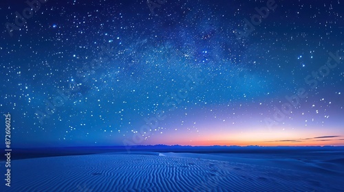 A beautiful night sky with a large star in the middle photo