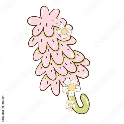 Illustration of Feather Duster cartoon doodle retro groovy