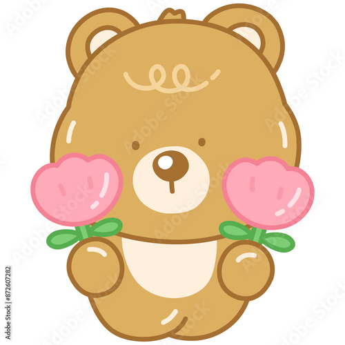 teddy bear with flowers