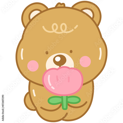 teddy bear with flower