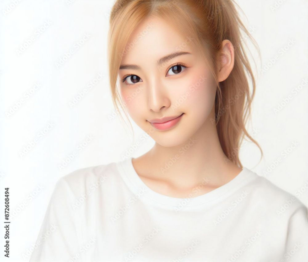 白いTシャツの美女 白いTシャツの美女