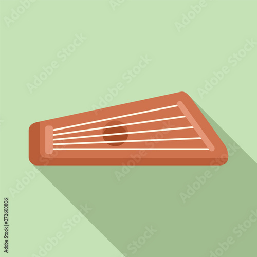 Stringed plucked musical instrument with a flat resonating body and strings stretched across it, originating from ancient russia