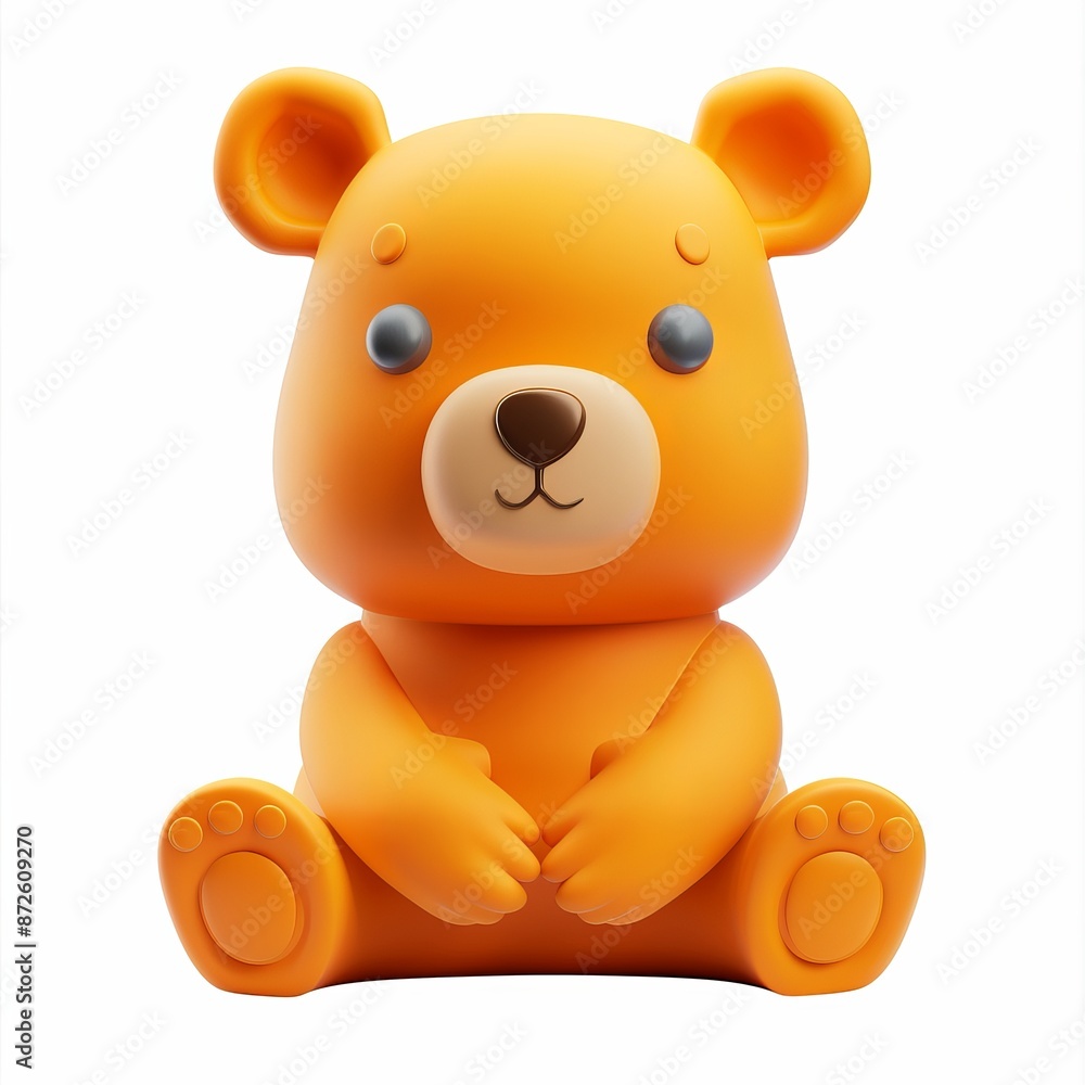 Fototapeta premium 3D Illustration of a Cute Cartoon Bear - Adorable Animal Icon