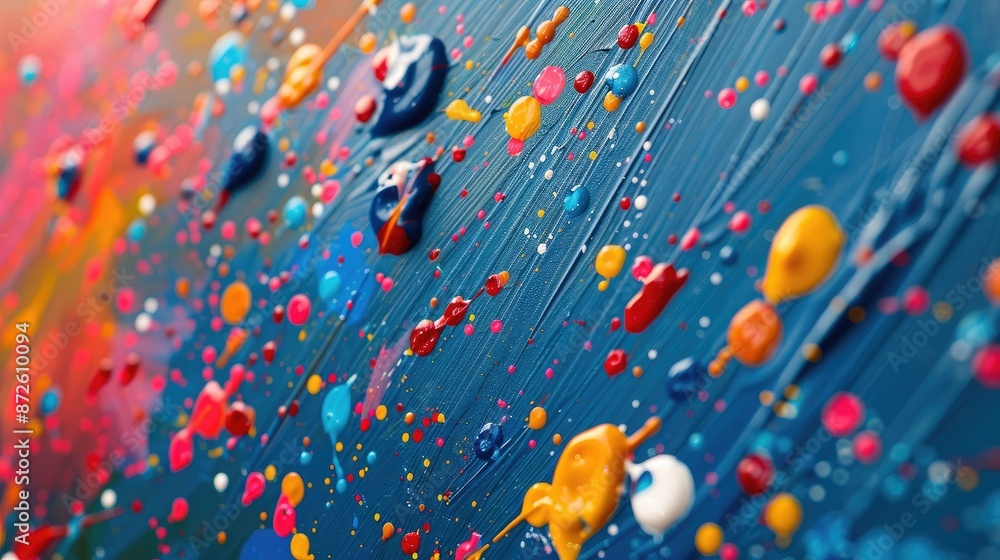 Abstract paint splatters in dynamic composition Abstract paint splatters in dynamic composition