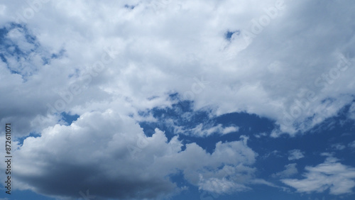 真夏の青空と雲の風景