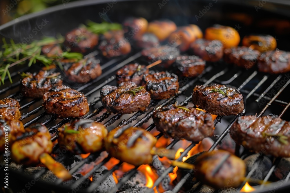 Grill Party ,isolate ,minimal, simple background Grill Party ,isolate ,minimal, simple background