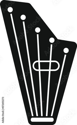 Black glyph icon representing a gusli, a traditional russian stringed musical instrument