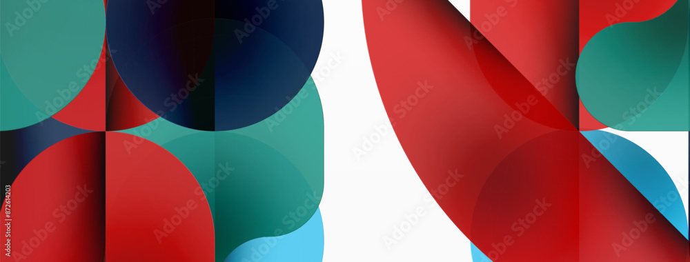 Circles and round shapes geometric minimal background. Transparent geometric shapes composition for wallpaper, banner, background or landing Circles and round shapes geometric minimal background. Transparent geometric shapes composition for wallpaper, banner, background or landing