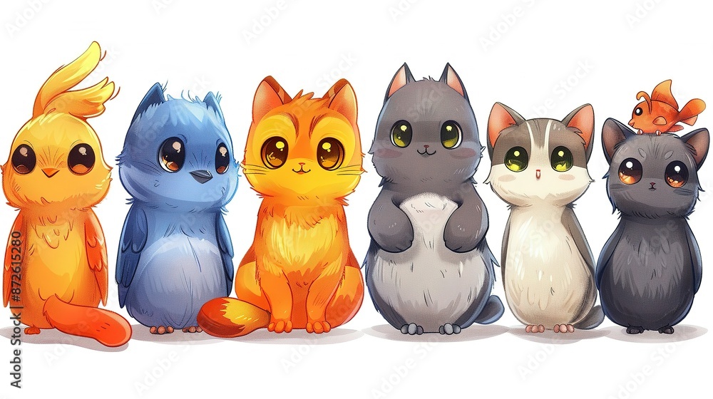 Playful Cartoon Pets: Dog, Cat, Bird, Fish, Rabbit, Rat, Turtle Designs Playful Cartoon Pets: Dog, Cat, Bird, Fish, Rabbit, Rat, Turtle Designs
